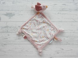 Little Dutch knuffeldoek velours roze vogel Flowers & Butterflies