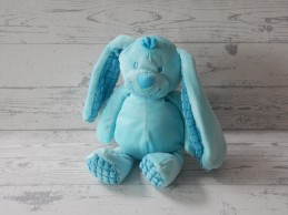 Tiamo Basic Bunny knuffel velours aqua blauw wafel konijn