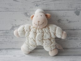Tiamo knuffel rammelaar velours wit beige bruin schaap Sammy