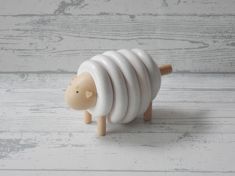 Plan Toys houten stapelfiguur schaap