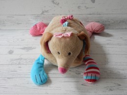 Lief! Lifestyle knuffel velours bruin blauw roze hond Daisy 50 cm