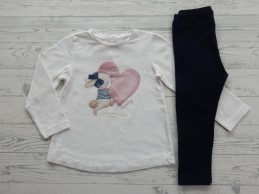 Mayoral tweedelige set wit navy roze hart maat 86