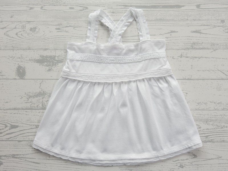 Frendz tuniek singlet wit kanten biesje maat 80-86