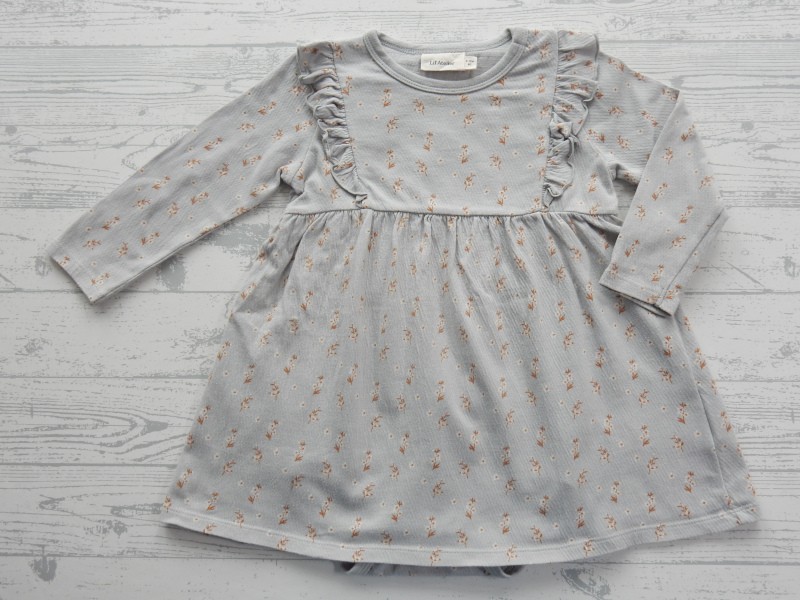 Lil' Atelier Name it jurk met romper harbor mist NBFDida maat 80