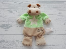 Tiamo knuffeldoek beige bruin groen nijlpaard Harry Hippo