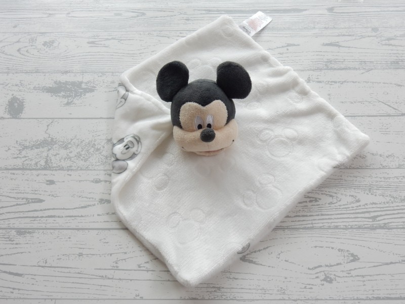 Primark Disney knuffeldoek velours wit zwart grijs Mickey Mouse