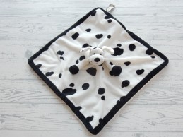 Teddykompaniet Diinglisar knuffeldoek velours wit zwart hond dalmatier