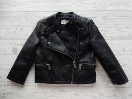 Only kids bikerjack KMGFreya faux leather zwart maat 98