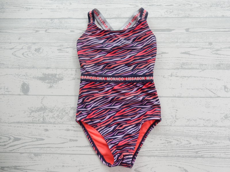 WE Fashion badpak met dessin blue nights paars roze maat 92