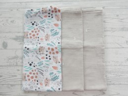 Set 3 stuks hydrofiele doeken wit zalmroze groen beige maan