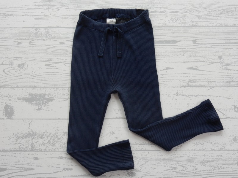H&M baby legging ribtricot donkerblauw maat 92