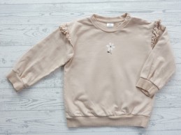 H&M sweater met volants beige zand bloem maat 92