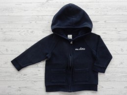 H&M vest capuchonvest tricot structuur donkerblauw Ma Cherie maat 86