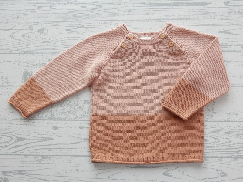 H&M trui gebreid roze powder pink maat 68