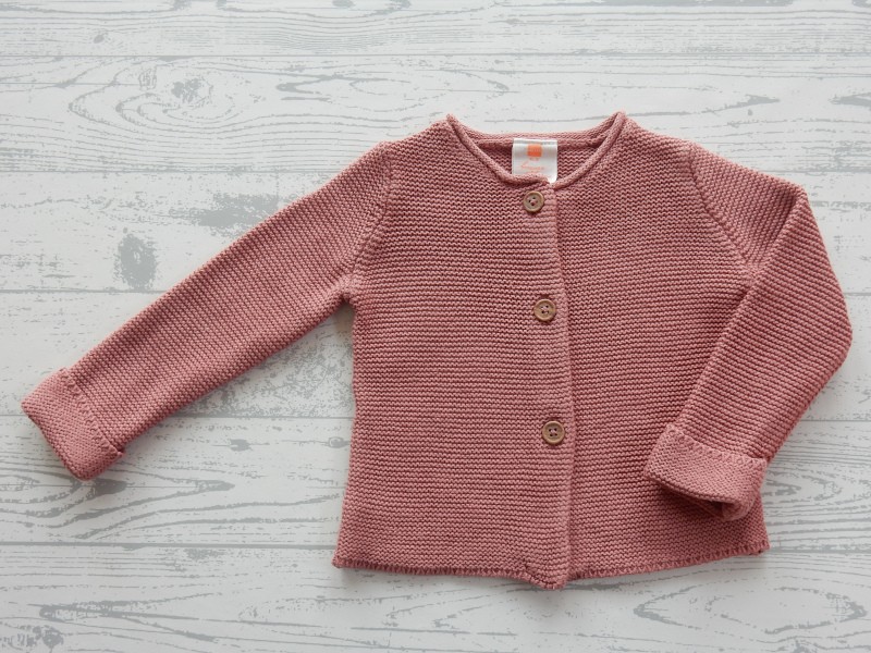 Hema baby vest gebreid oudroze maat 62