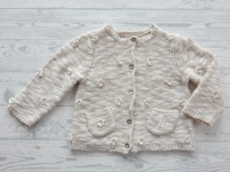 Zara Knitwear vest gebreid beige bloemetjes maat 68-74