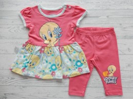 Tweety Looney Tunes set roze blauw geel maat 62-68