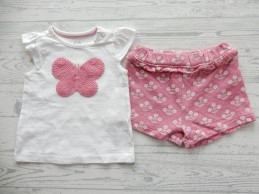 C&A baby zomerset wit roze bloemetjes vlinder maat 68