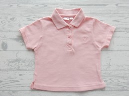 Prenatal baby polo shirt zalmroze hartje maat 68