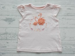 C&A baby t-shirt lichtroze oranje flamingo maat 68