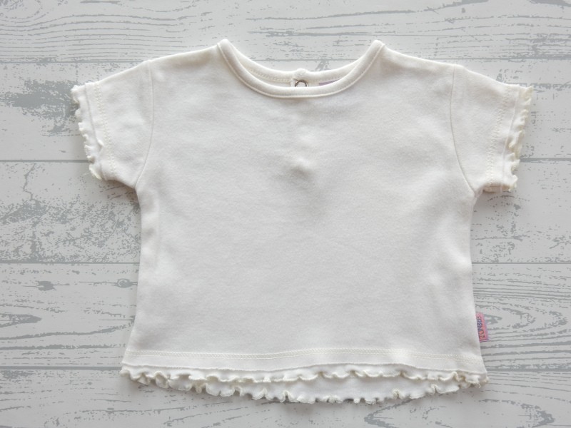 Frendz t-shirt ruches creme maat 50-56