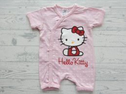 H&M jumpsuit boxpak roze wit stippen Hello Kitty maat 50