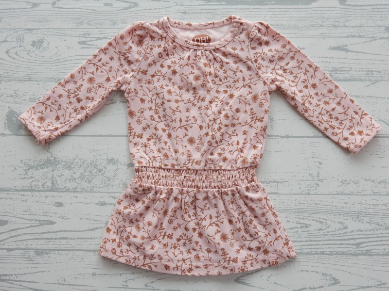 Z8 newborn jurk roze soft pink Honeybee maat 50