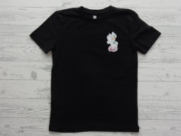 Hema basic kinder t-shirt zwart Katrien Duck maat 122-128