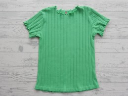 Hema kinder t-shirt rib brede ribbels appel groen maat 122-128