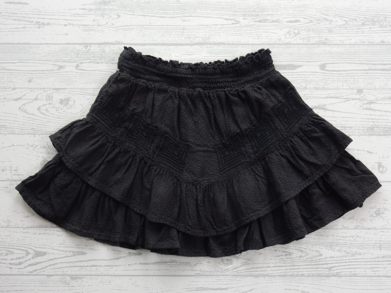 JM Jill & Mitch rok zwart patroon stiksel borduur maat 122-128