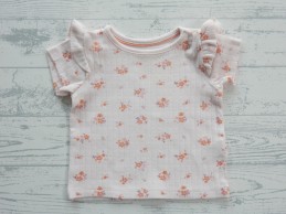 C&A baby t-shirt lichtroze oranje bloemetjes maat 62