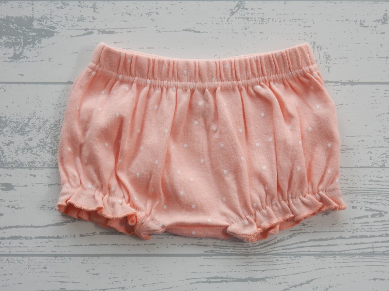Bambino korte broek pofbroekje zalmroze wit stipjes maat 62-68