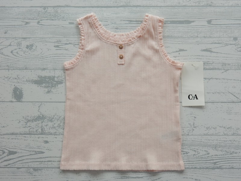 C&A singlet top lichtroze kant maat 86