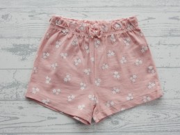 C&A short korte broek roze wit grijs bloemetjes maat 86