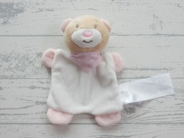 Ergee Kik Textilien knuffeldoek knisper velours wit roze sjaaltje beer