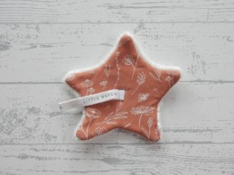 Little Dutch Tiamo speendoekje velours wit bruin rust Wild Flower Ster