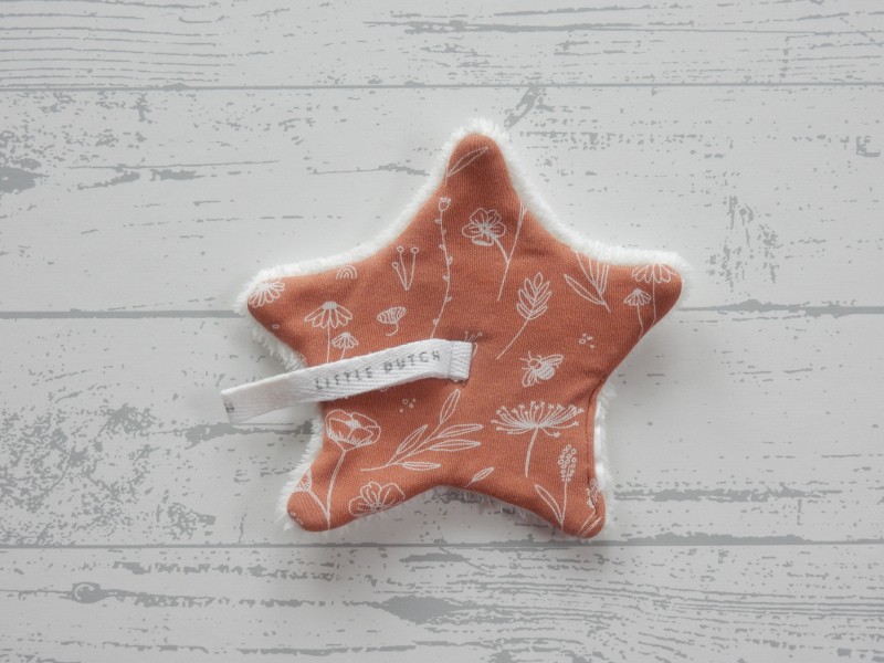 Little Dutch Tiamo speendoekje velours wit bruin rust Wild Flower Ster
