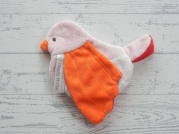 Happy Horse knuffeldoek velours wit oranje roze vogel pink Birdy
