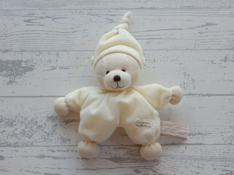 Tiamo Collection knuffel rammelaar ribstof velours ecru Beer