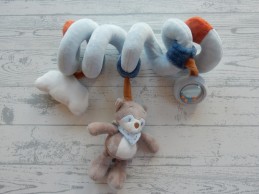 Nattou boxspiraal velours blauw wit beige bruin wasbeer Bob