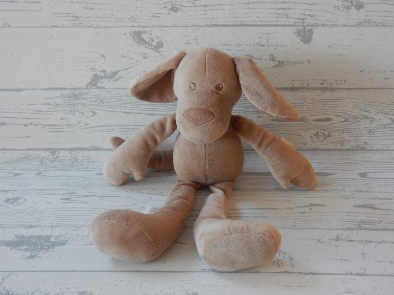 Zeeman knuffel velours bruin hond