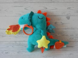 Cosatto activiteitenspeeltje velours groen oranje Clip-On Chum Draak