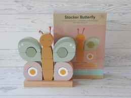 Little Dutch Tiamo houten stapelaar Vlinder roze groen