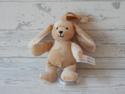 Hema muziekdoos knuffel velours beige bruin konijn