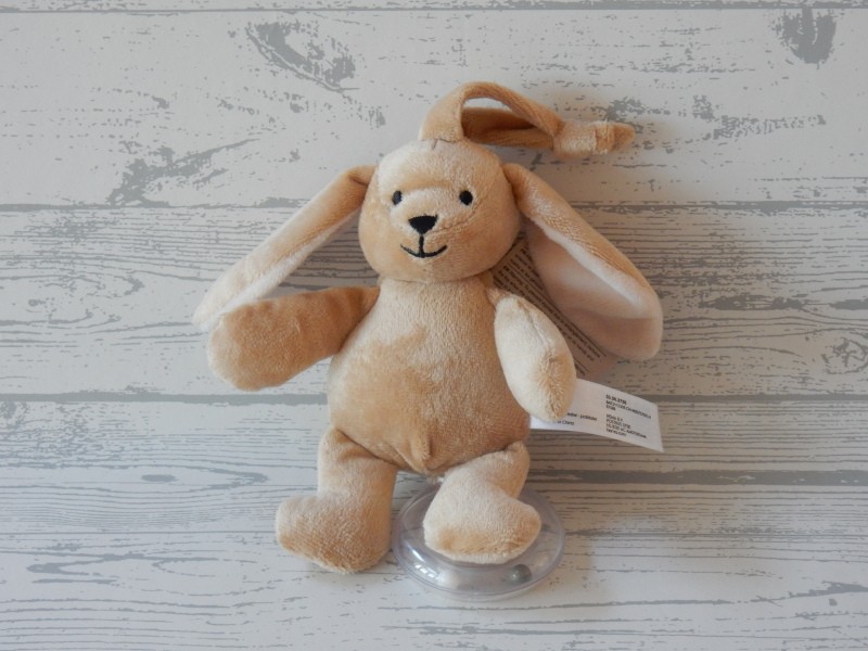 Hema muziekdoos knuffel velours beige bruin konijn