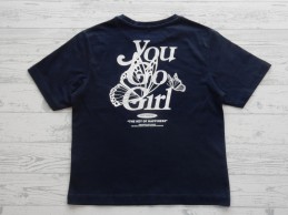Name it t-shirt donkerblauw wit You Go Girl NKFDabbo maat 122-128