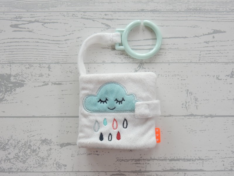 Hema baby knisperboekje buggyboekje velours wit wolk regen