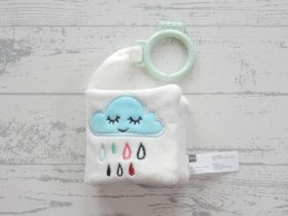 Hema baby knisperboekje buggyboekje velours wit wolk regen