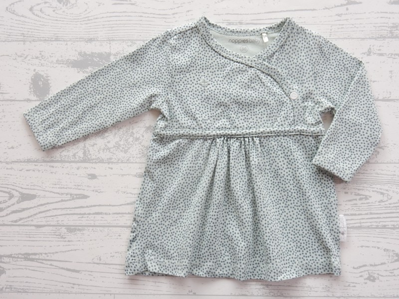 Noppies newborn jurk grey mint grijs stipjes Mattie maat 56