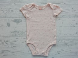 Carter's romper korte mouw licht zalmroze wit roze bloemetjes maat 74-80